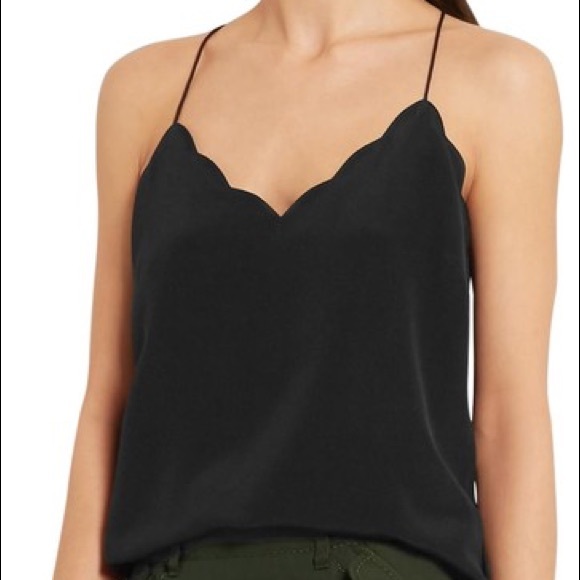 J.Crew Black Scalloped Silk Carrie Camisole (00) - Picture 3 of 9